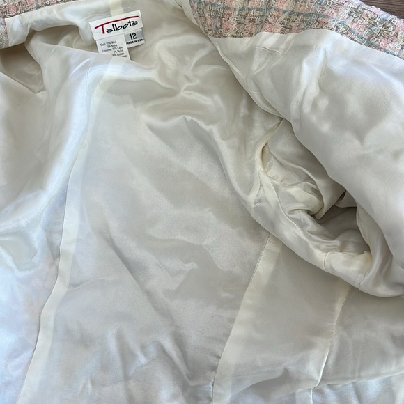 Talbots Tweed Wool Blend Multicolor Gold Buttons Shoulder Pad Blazer Size 12 USA - Picture 8 of 8